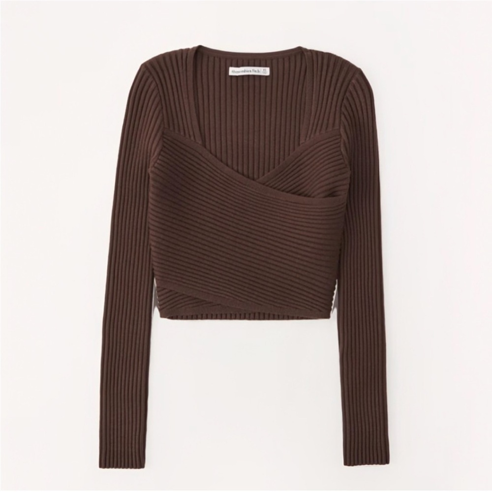 Abercrombie & Fitch Brown Ribbed Knit Top